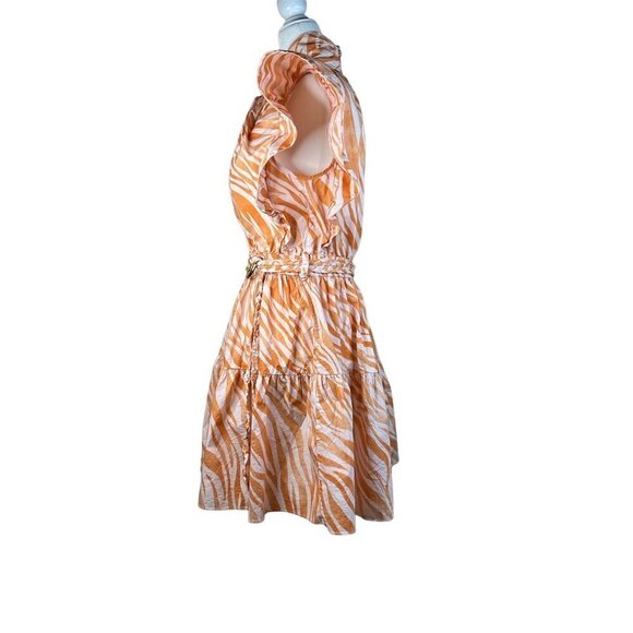 Derek Lam Collective Zebra Cutout Mini Dress in Orange 44 Womens - Picture 6 of 13